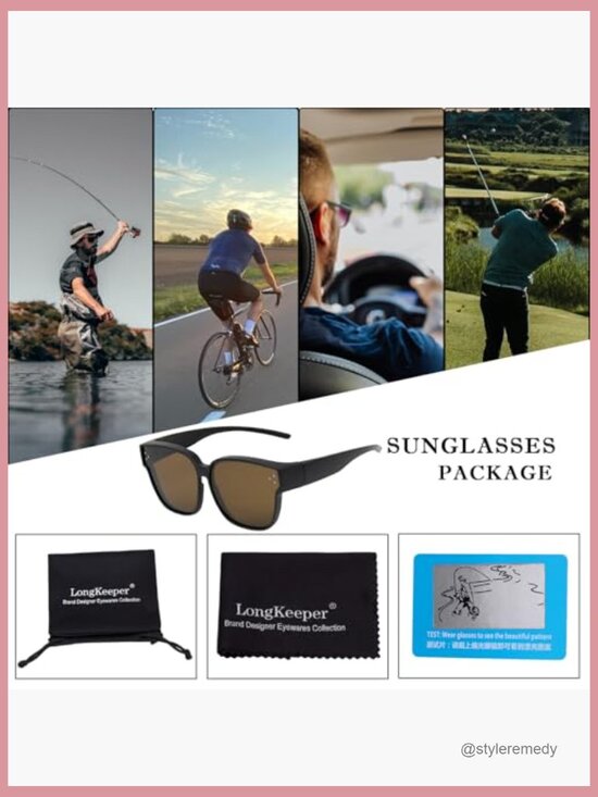 Polarized Fit Over Sunglasses for Glasses, Square Cat Eye Frame main image 6
